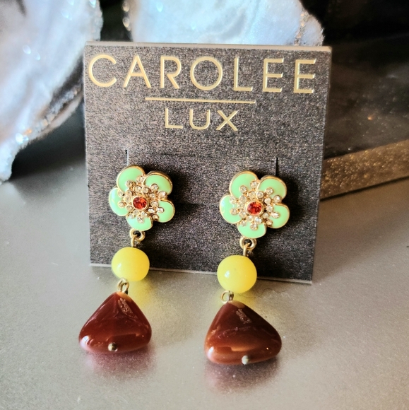 Carolee Jewelry - Carolee Lux Flower Drop Earrings New